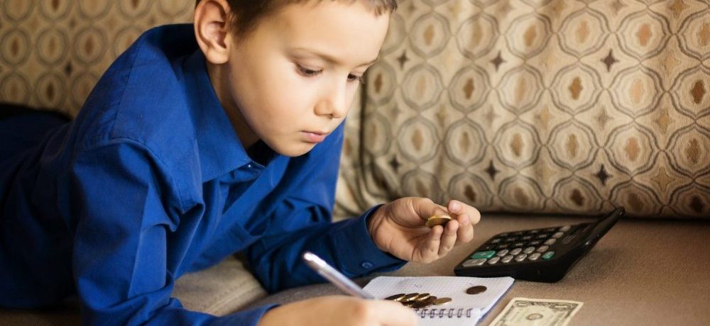 child studying finance