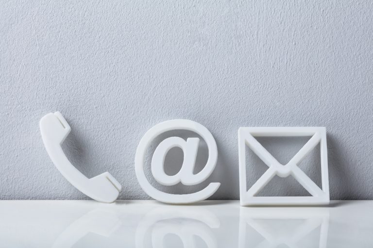 contact methods phone email and mail icons